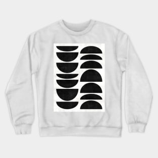 Mid-Century Modern Pattern No.9 - Black and White Concrete Crewneck Sweatshirt